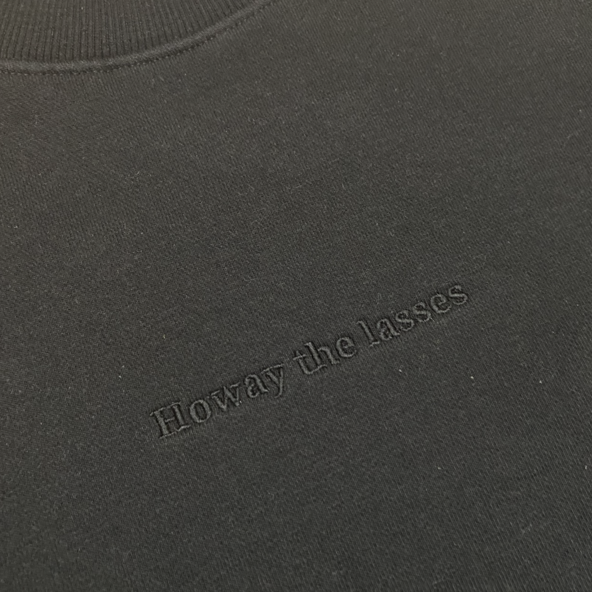 Howay the Lasses Sweatshirt by Norsh Embroidery Close Up