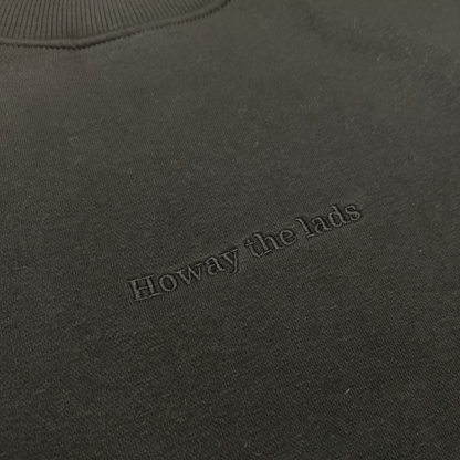 Howay the Lads Sweatshirt By Norsh Embroidery Close Up