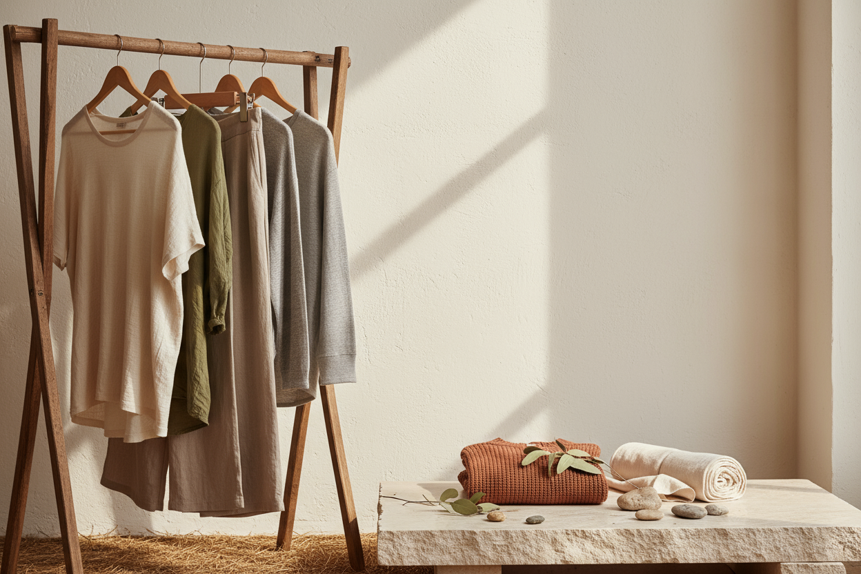 sustainable clothing image with no graphics